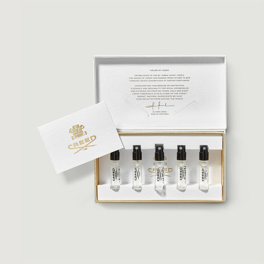 an open box of five universal fragrance samples