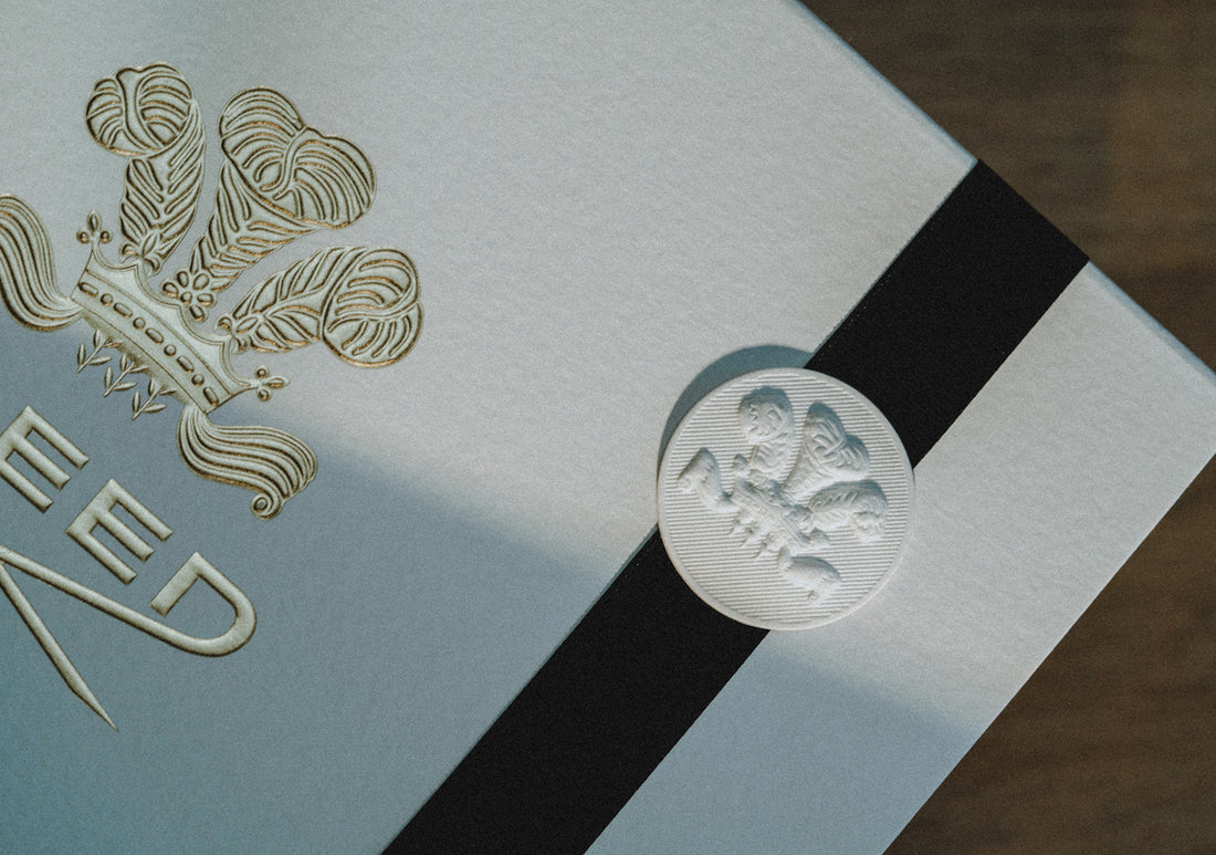 creed gift box with ribbon and seal