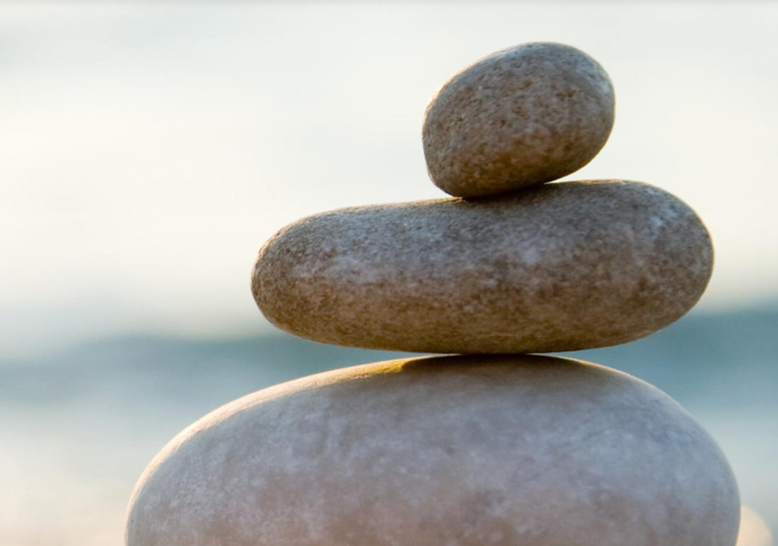 three stones resting on top of each other representing calm
