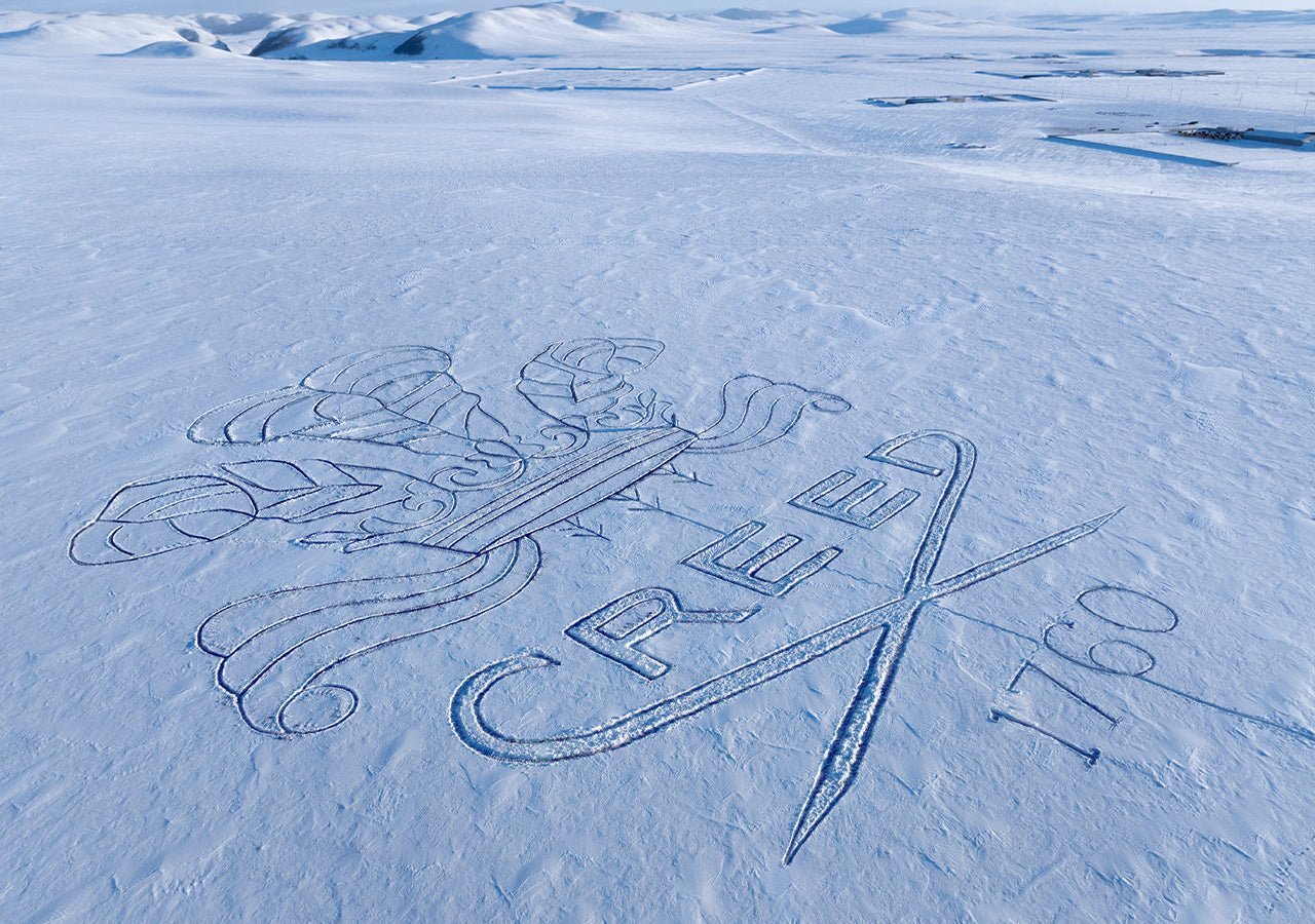 Official image for Creed collaborates with snow artist Simon Beck on an alpine-inspired artwork