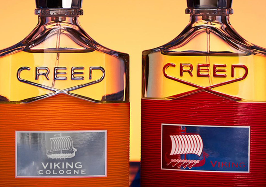 bottles of viking cologne and viking side by side
