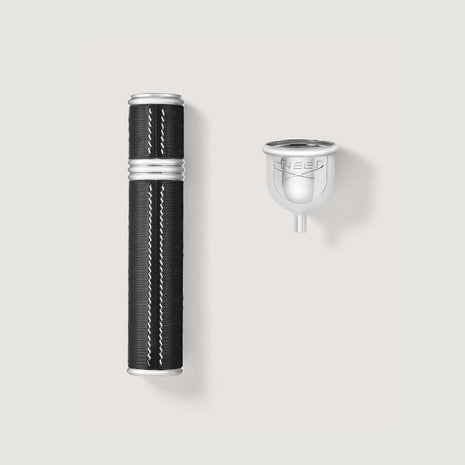 Black and Silver Atomiser on grey background