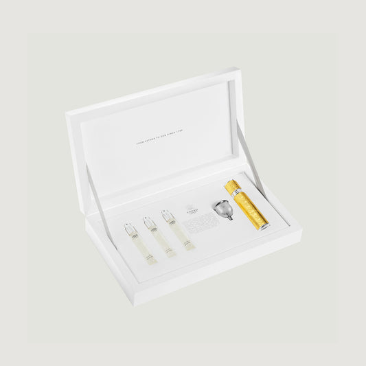 aventus for her 3 times 10ml travel set with gold atomiser